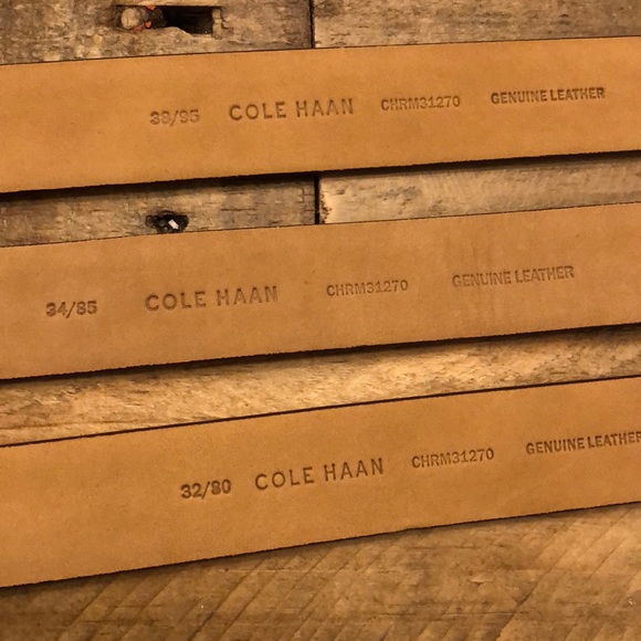 COLE HAAN Leather Feather Edge Belt - Picture 3 of 3